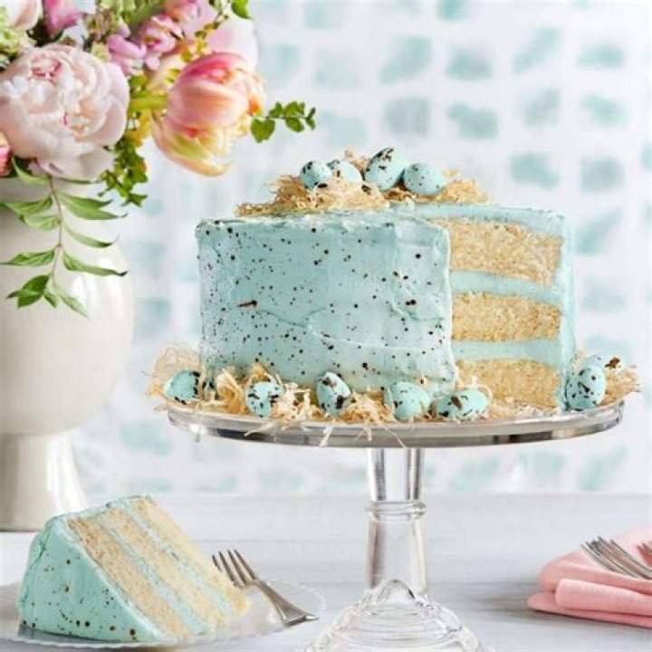 Easter Speckled Malted Coconut Cake